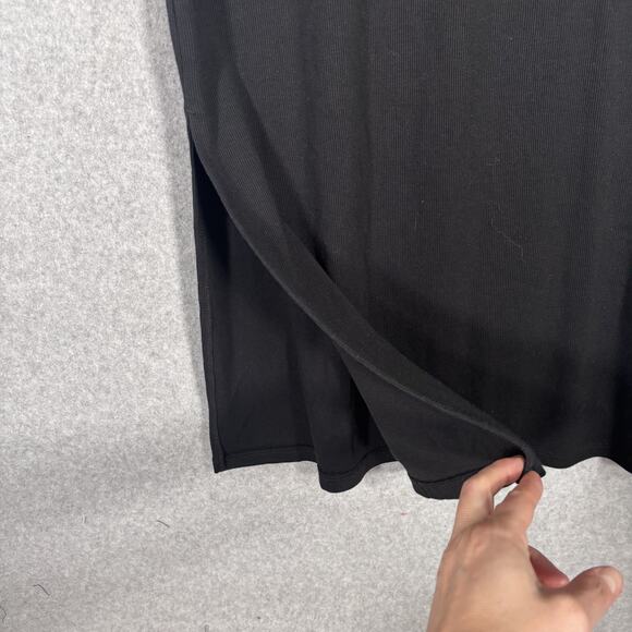The Nines Hatch Maternity Dress Medium Midi Ribbed Slits Minimal Quiet Basic - Picture 4 of 12